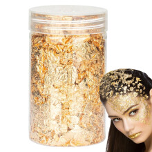 Gold Foil Flakes for Resin Crafts 10g Metal Leaf Sheets for Jewelry Making, Painting, Slime
