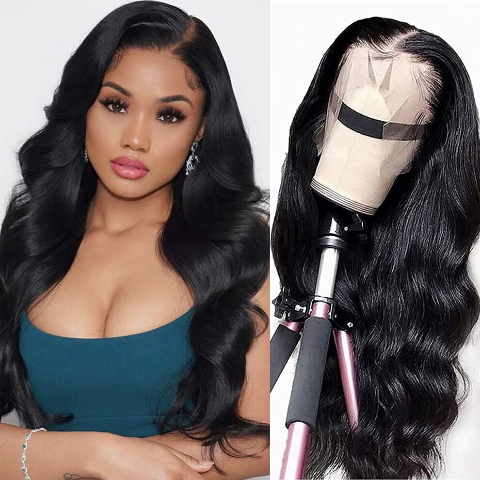 13x4 Body Wave Human Hair Lace Front Wig PrePlucked Brazilian with Baby Hair 150% Density 20inch