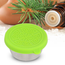 Salatsaucenbehälter mit Deckel 50 ml aus Edelstahl, kleiner Ölspender, grün