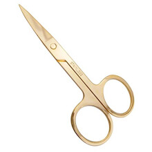 Gold Beauty Scissors with Precision Curved Blades for Eyebrow Grooming and Facial Hair Trim