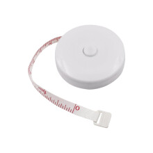 Retractable Tape Measure with Dual Scale 150cm 60inch Tailor Ruler White Shell Red Button