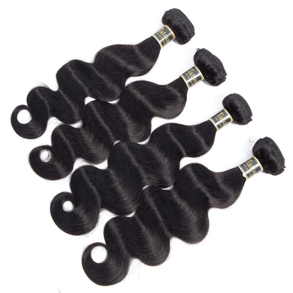 Unisex Black Brazilian Body Wave Hair Bundles 12A Remy 100% Unprocessed Virgin Extensions Natural Dyeable
