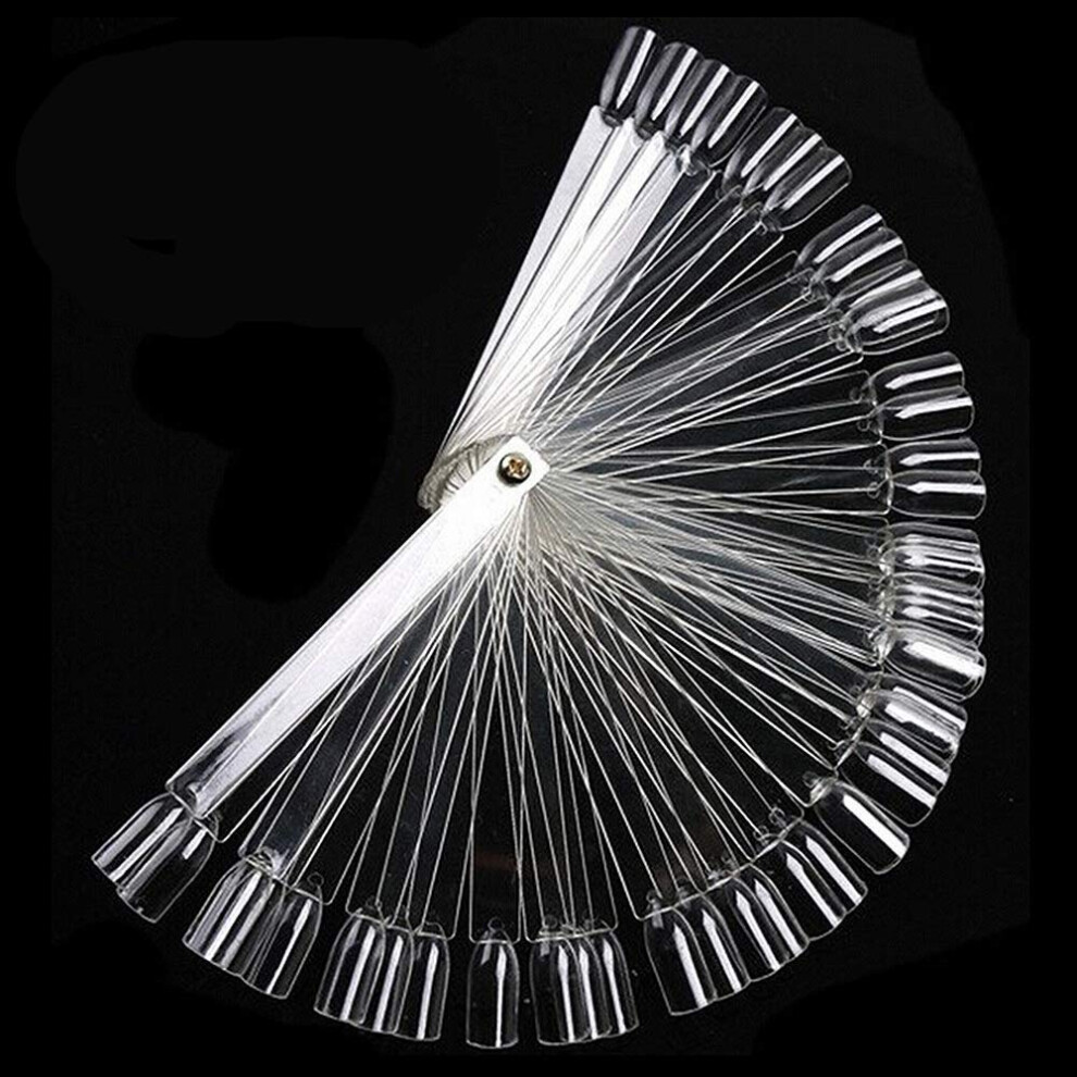 50 PCS Transparent Nail Color Display Sticks Clear False Nail Tips for Polish Swatches