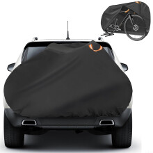 Bike Cover Waterproof 600D Heavy Duty for Outdoor Single Bicycle, Rain Sun Dust Wind Protection for Car Hitch Travel Storage