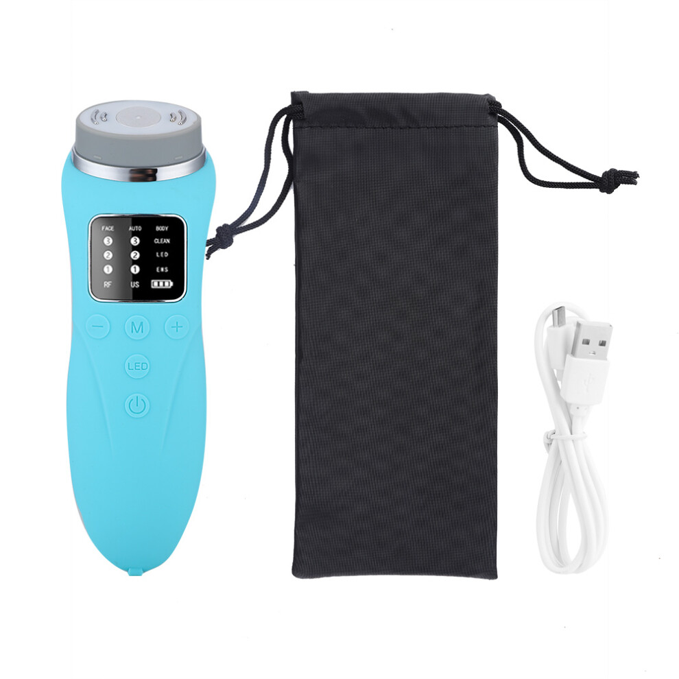 Facial Massager With Rf Ultrasonic And Led Modes, Anti Aging Skin Tightening Device For Rechargeable Home Skincare Routine, Ergonomic Design Face Scu