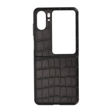 Slankt, glänsande bling-skal till Oppo Find N2Flip, äkta läder, heltäckande skyddande skal, reptåligt, lyxigt design, maximalt skydd, precisa