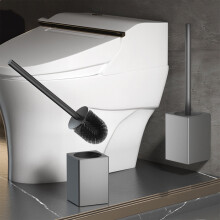 Luxuriöse Toilettenbürste mit Edelstahlgriff, kompaktes, modernes Design, lange Borsten für die Badreinigung, Wohnaccessoires & Weihnachtsgeschenke