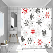 Cortina de ducha navideña Antqov de 59x71 pulgadas, poliéster impermeable con 12 ganchos, compatible con barras de ducha estándar, ideal para la