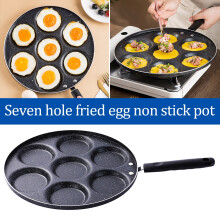 Fengga 7-Hole Non-Stick Omelette Pan, Compatible with Standard Stovetops - Ideal for Eggs, Burgers & More, Kitchen Essential