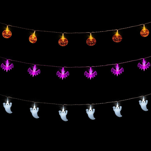 30 LED Φωτάκια σε σειρά, Φεστιβάλ Φαντασμάτων Νυχτερίδας Κολοκύθας, Διακόσμηση 1
