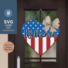 Crochets en bois pour décoration de porte patriotique, compatibles avec les panneaux de bienvenue pour la fête de l'Indépendance du 4 juillet et