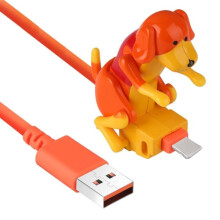 Cabo de carregamento Funny Dogs compatível com Apple, iPhone e Samsung - Cabo USB-C Tipo-C (Branco)