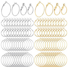 GHOONEY 96 Pcs Alloy DIY Earring Hoops Earring Making Kit for Women Hoop Earrings Making