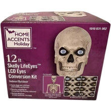 Kit d'yeux lumineux LCD HomeAccents Holiday Squelette de 3,65 m (12 pi), 8 options d'yeux, compatible avec un squelette géant, accessoires d'horreur
