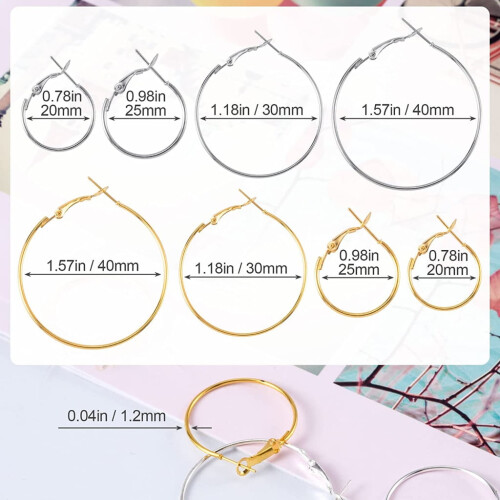 GHOONEY96 τεμάχια κράμα σκουλαρίκια DIY, κιτ κατασκευής σκουλαρικιών κρίκοι για 2