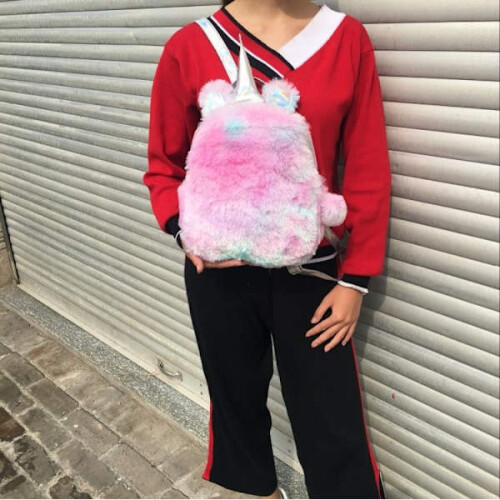 Plüschrucksack für Kinder / Einhorn-Tasche – Rosa 2