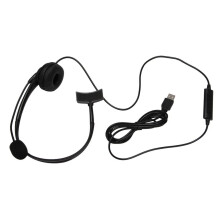 USB-Headset für Callcenter mit geräuschunterdrückendem Mikrofon (Mono-Kopfhörer) für PC, Homeoffice und Telefondienste – Plug & Play