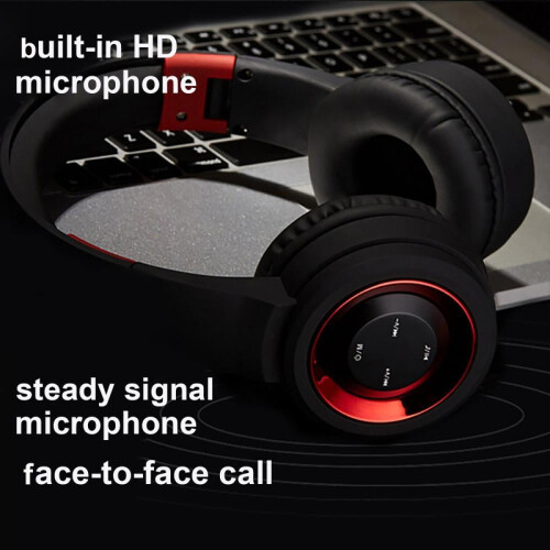 Cuffie Bluetooth, auricolari stereo wireless pieghevoli con bassi profondi e microfono, compatibili con iPhone/Android/PC 2