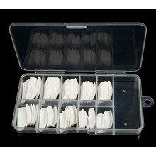 100PCS Long Ballerina Fake Nails Half French Acrylic Nail Tips with Storage Box White