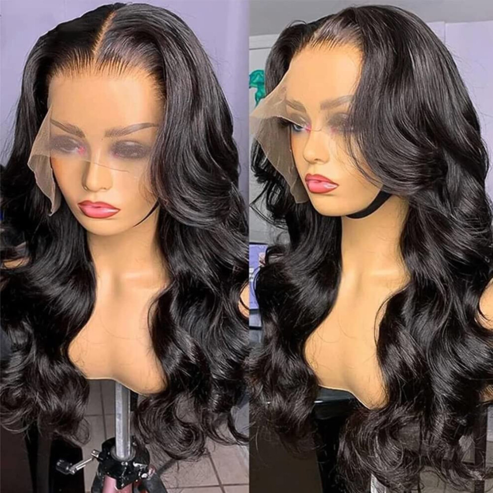 18 Inch 360 Lace Frontal Brazilian Body Wave Wig 150% Density Pre Plucked Natural Hairline