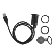 Bil USB-indbygningskabel Dual USB 2.0 Vejrbestandig forlænger til instrumentbræt med holdbar konstruktion Monokrystallinsk siliciumintegration (1