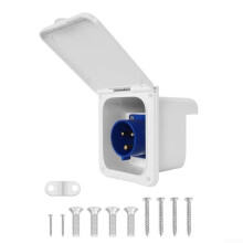 32A External RV Power Inlet Socket with IP44 Waterproof Cover, UV Resistant Camper Outlet