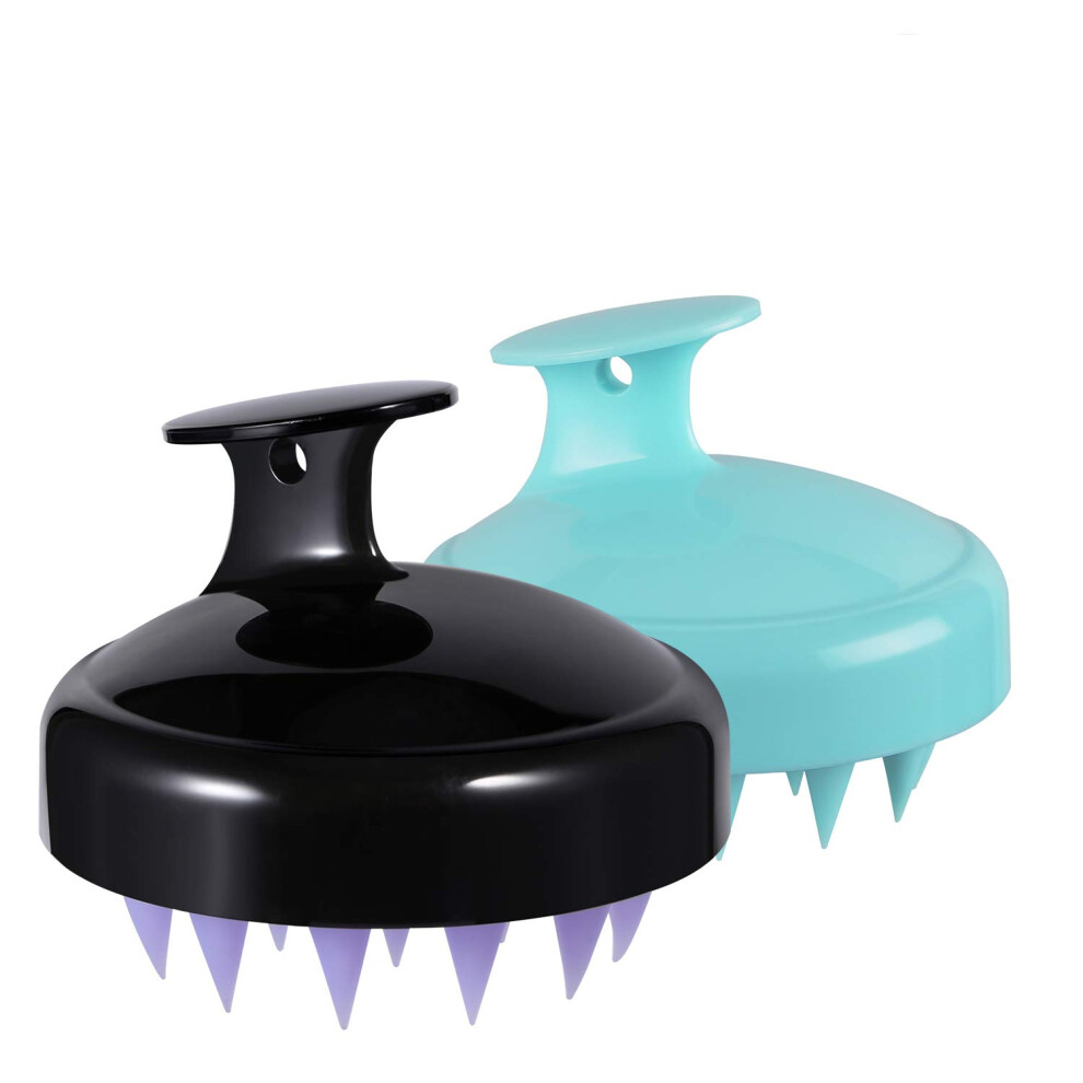 2 Pack Scalp Massager Shampoo Brush with Soft Silicone Bristles for Dandruff Care, Wet and Dry Hair