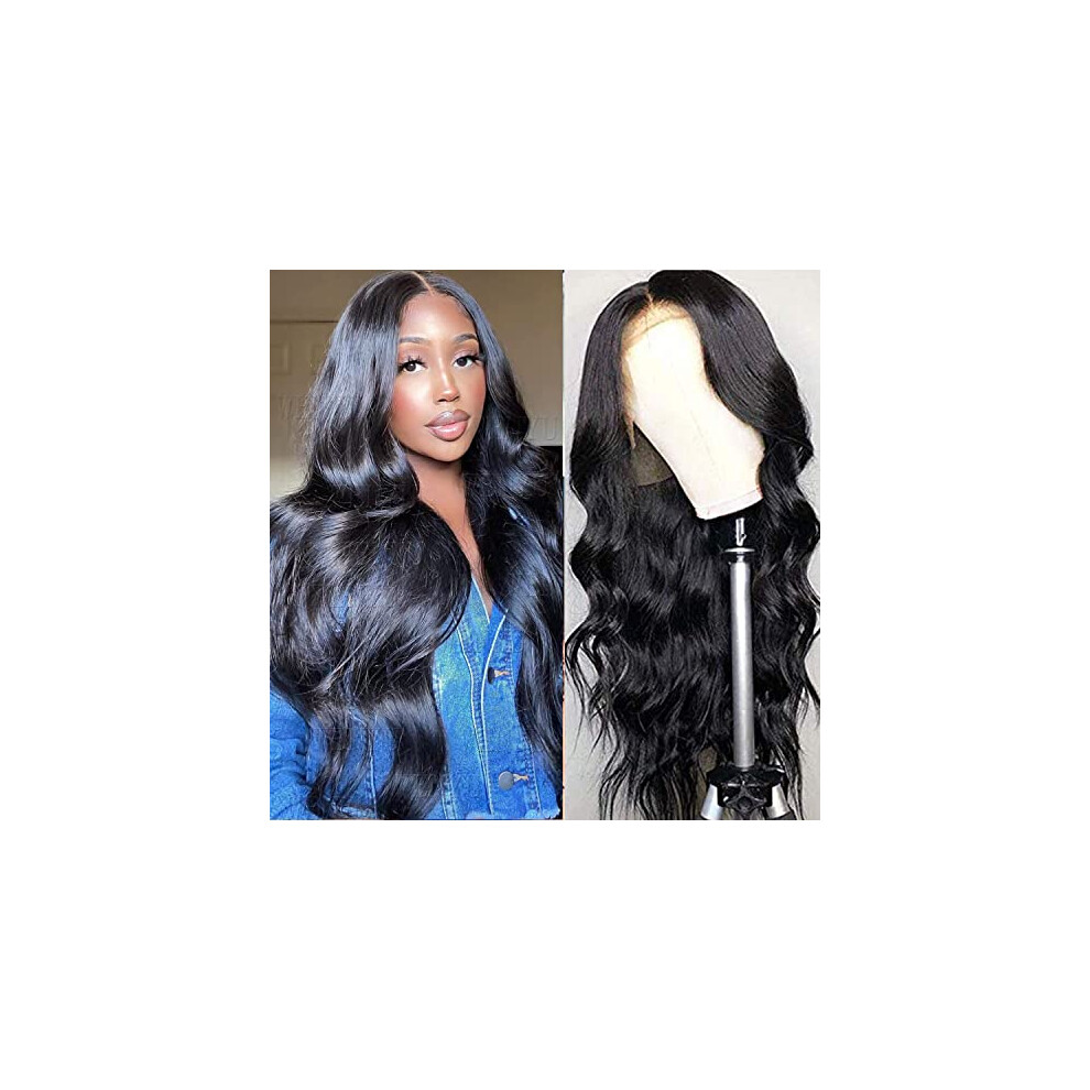 Unisex 20 Inch 13X6 Body Wave Human Hair Lace Front Wig Natural Hairline Brazilian Virgin Wig