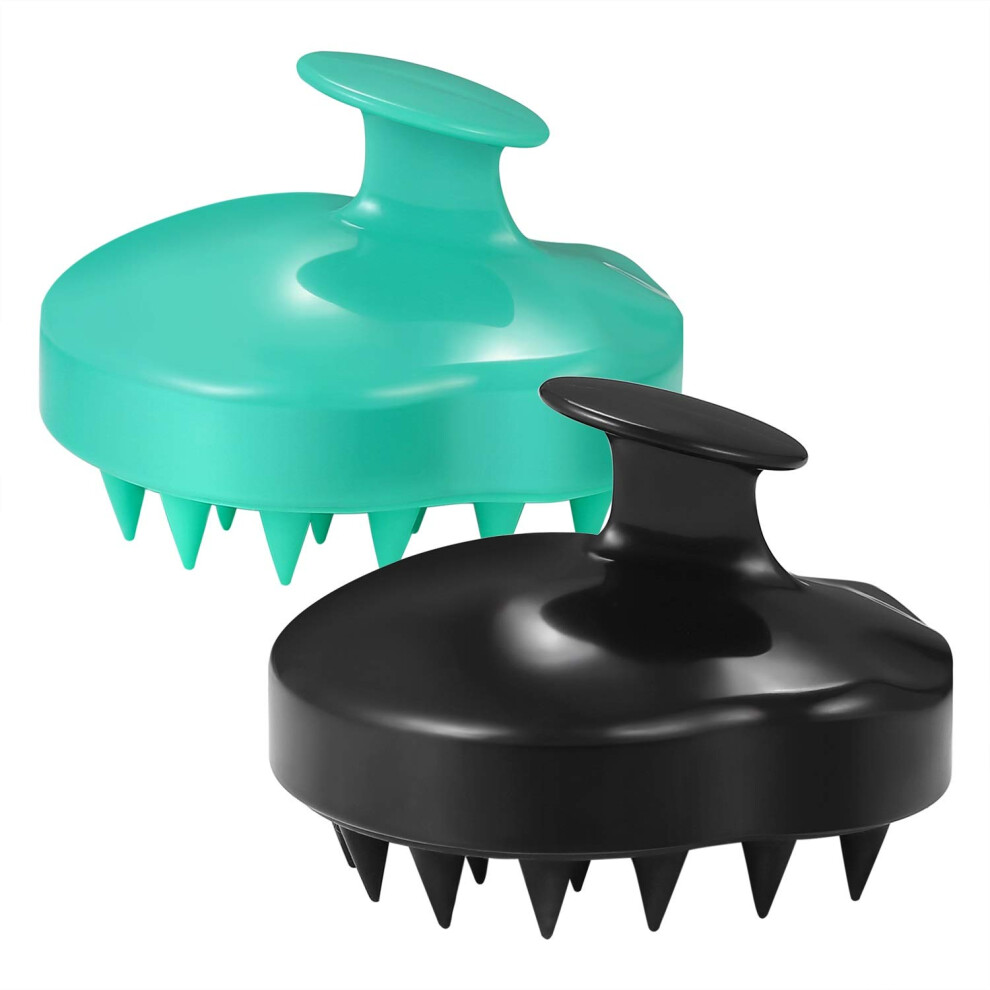 Scalp Massager Shampoo Brush 2 Pack with Soft Bristles for Gentle Scalp Massage and Palm Grip