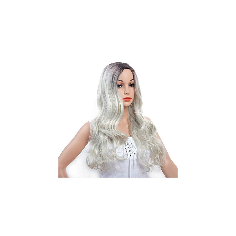 Unisex Long Wavy Heat Resistant Synthetic Wig With Naturallooking Silky Texture Gradient Style For Women