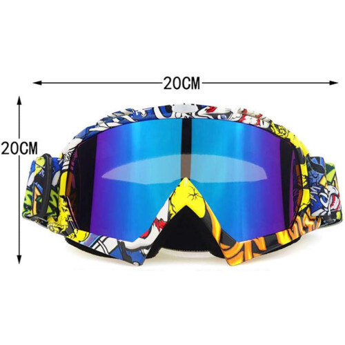 Motorcycle Goggles with UV Protection, OTG Ski Goggles, Windproof Dustproof Adjustable Strap 2