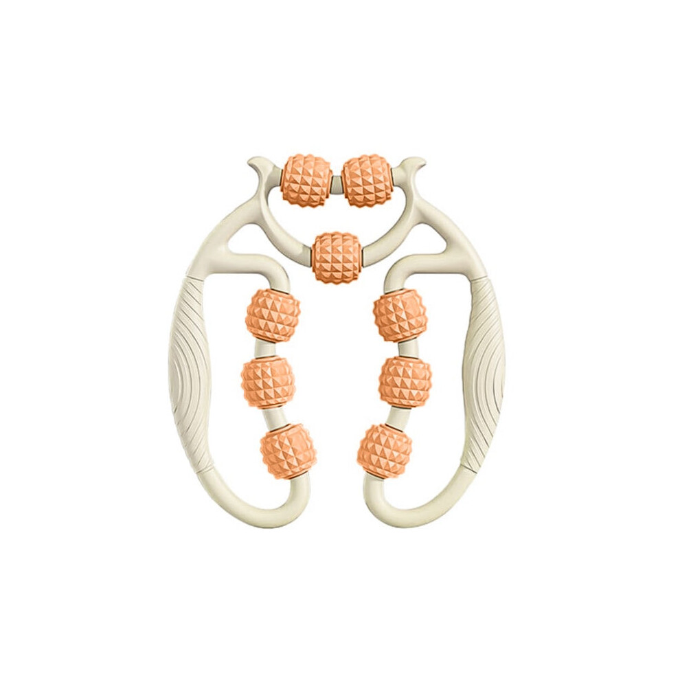 Orange Massage Relax Circular Leg Clamp 9-Wheel Muscle Roller Deep Tissue Massage For Legs Arm Massager