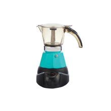 Cafetière électrique Moka 3 tasses GAU-18230 avec base amovible, bleu sarcelle