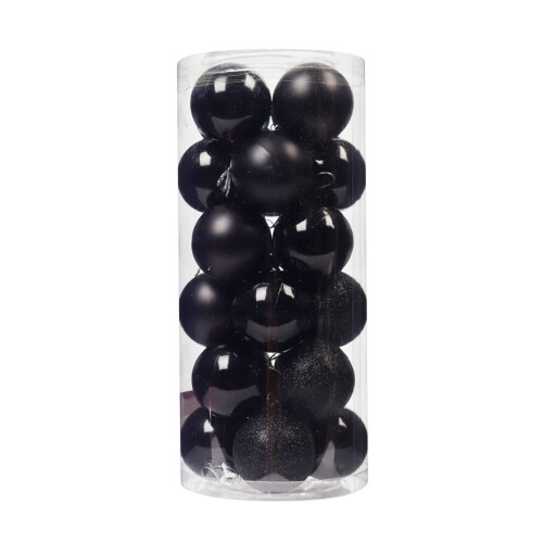 Yhmxh24PCS Σετ στολιδιών από πλαστικό με αστραφτερές μπάλες 2,36" συμβατό με