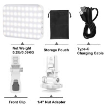 LED-selfie-valo, 60 korkealaatuista LED-helmeä, 2200 mAh ladattava, CRI97, 7 valotilaa, kannettava valo puhelimelle/tabletille/kannettavalle