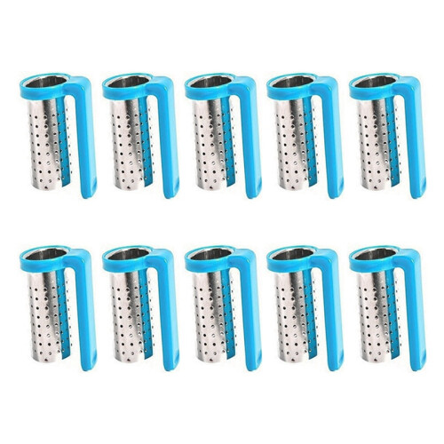 Teinfusorer Sier Rustfrit Stål Infusorer Tesæt Tebladsfilter Diffuser Infuser Blå 2