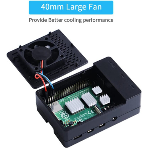Θήκη Raspberry Pi4, Θήκη Raspberry Pi4Fan ABS με ανεμιστήρα ψύξης PWM 40X40X10mm και 4 τεμάχια Raspberry Pi4 1