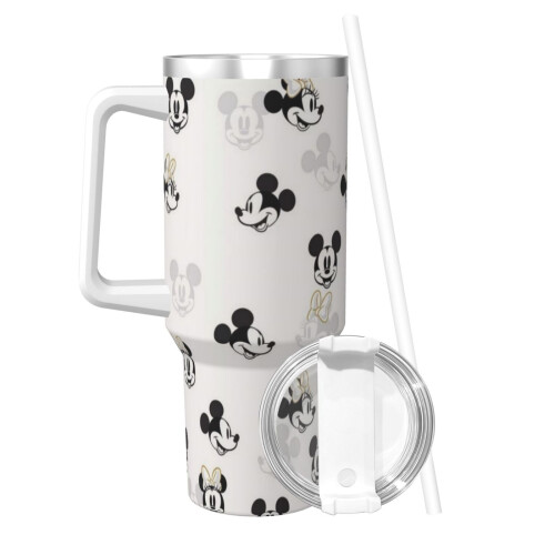 Εξατομικευμένο ποτήρι Mickey Mouse 40oz με λαβή και καλαμάκι - Κύπελλο καφέ ταξιδιού από 1
