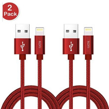 Cabo de alta qualidade de 3m compatível com iPhone | Vermelho
