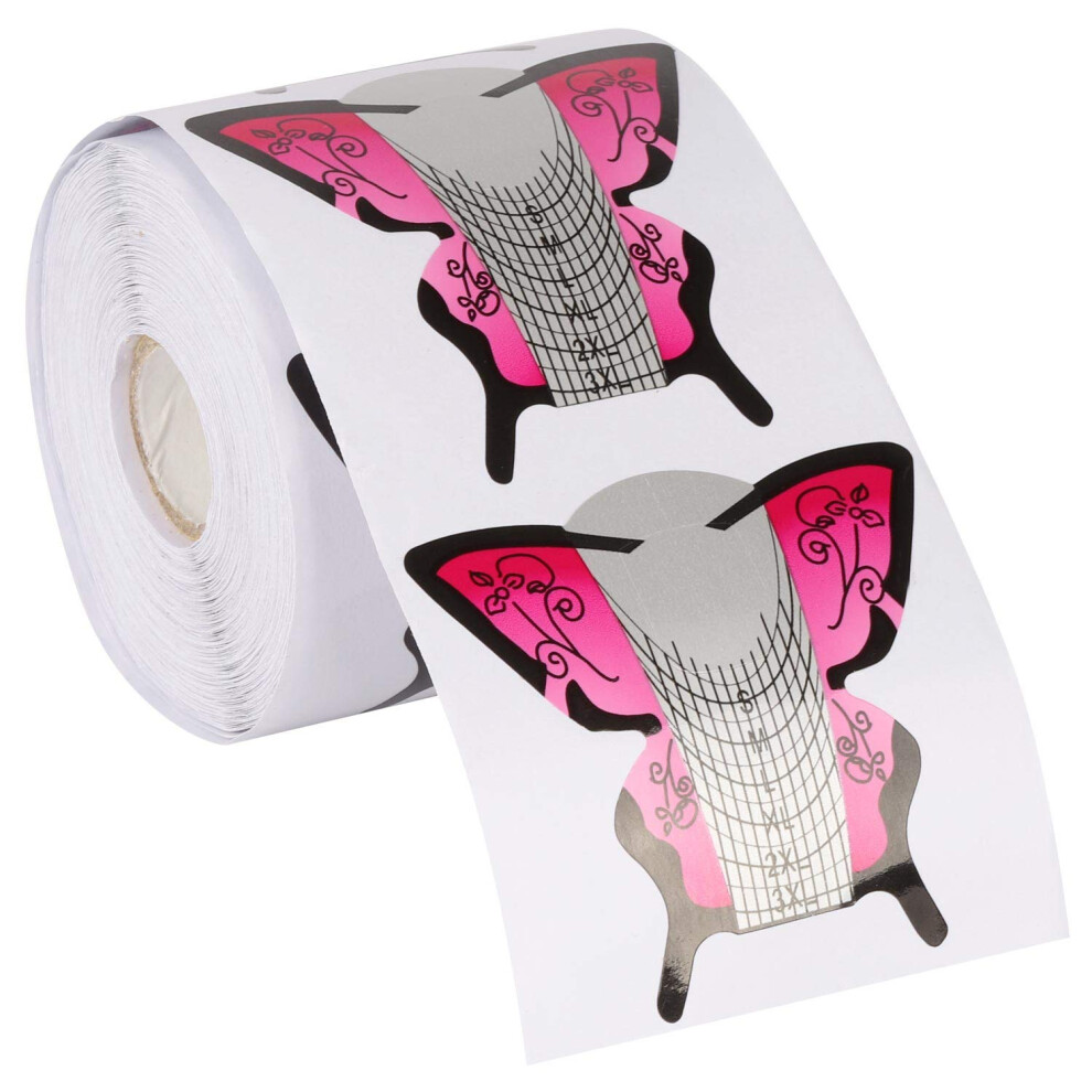 300pcs SelfAdhesive Nail Extension Forms with Precise Length Markings for Acrylic and UV Gel
