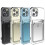 Compatível com capas para iPhone 15/14/13/12/11/SE com suporte para cartão e compartimento para celular - ESCOLHA: Transparente, compatível com 5