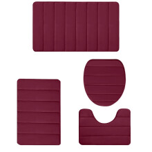 Lot de 4 tapis de bain, absorbant l'eau, antidérapants, en mousse à mémoire de forme, faciles à nettoyer, doux et compatibles avec le sol de
