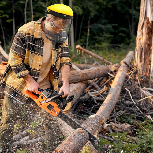 Adjustable Mesh Face Shield with Wire Visor for Yard Work Forestry Logging Debris Protection 1