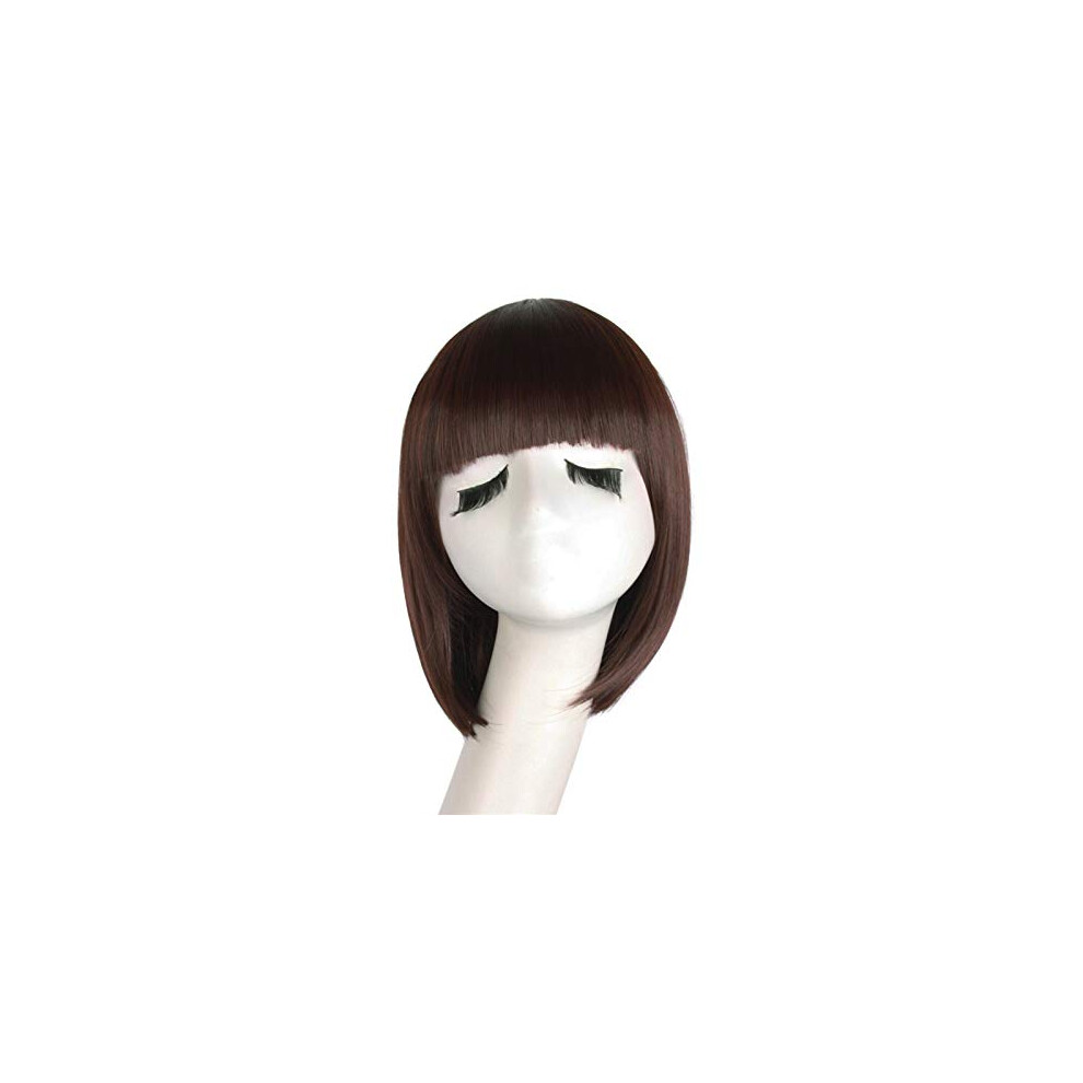 Unisex Blonde Synthetic Short Wig For Women Heat Resistant Straight Hair Cosplay 12 Inches