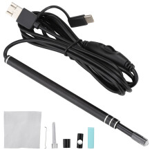 Ohrenschmalzentfernungsgerät mit HD-Kamera und 6 LED-Leuchten, wasserdichtes USB-Endoskop für Android- und Windows-Geräte, 3-in-1-Anschluss,