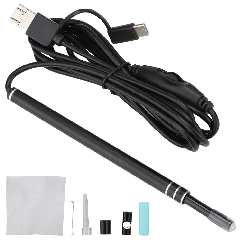 Ear Wax Removal Tool With HD Camera And 6 LED Lights Waterproof USB Endoscope For Android Windows Devices 3 In 1 Connection Versatile Inspection Equip