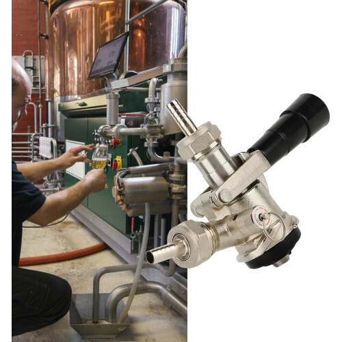 Draft Beer Keg Coupler with Adjustable Flow Control Switch Stainless Steel Tap for Home Brewing 2