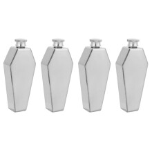 4X Mini Hip Flask 100ML Personalized Coffin Shape Stainless Steel Portable Flagon Wine Pot Bar Supplies Men's Gift
