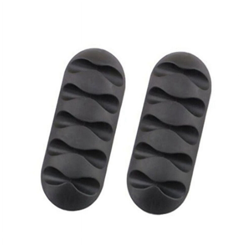 5-Clip Cable Holder Silicone Cable Organizer Usb Winder Management Clips Holder For Mouse Earphone Headset Etc -Black 9065759450798