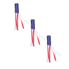 Bandeira decorativa patriótica para o Dia da Independência, bordada com as cores vermelho, branco e azul, para uso externo (3 peças).